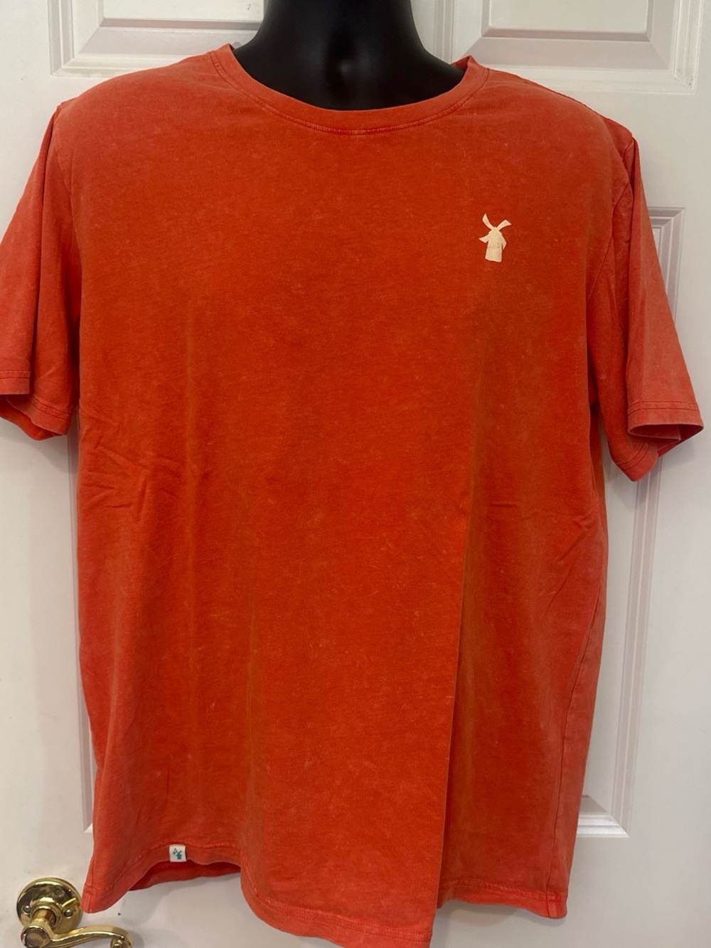 Vintage Dutch Bros Burnt Orange Short-Sleeve Crewneck Tee with White Dutch Logo
